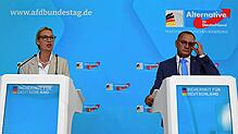 Ko-Fraktionschefin Alice Weidel und Ko-Fraktionschef Tino Chrupalla üben scharfe Kritik aus, auf der Klausurtagung ihrer Fraktion.