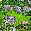 Blick aus der Vogelperspektive auf den Bad Säckinger Gesundheitscampus mit Kindergarten im Mai 2020.