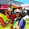 Lagebesprechung beim zweiten Chemieunfall im Südwerk vor drei Jahren: Gesamtkommandant und Einsatzleiter Stefan Band (von links), ...