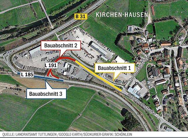 Bild 1: Vier Wochen Umleitung bei B31: Vielbefahrene Straße wird aufgerissen