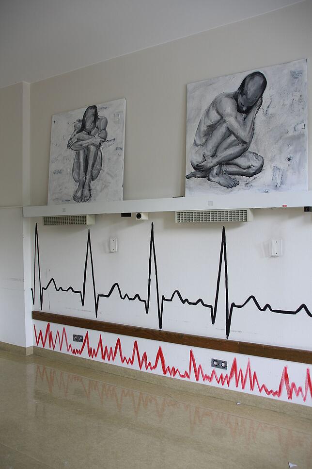 Kunstaktion Visite im alten Vincentius-Krankenhaus, bevor es abgerissen wird. Aufnahmen vom 28. Juni 2018