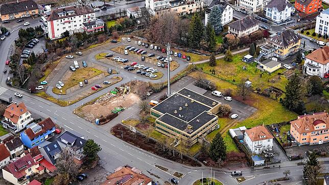 Der Fernmeldeparkplatz an der Goethestraße und das alte Telekom-Gebäude in Stockach am Linde-Kreisel. Bei der Bebauungsplanänderung ging ...