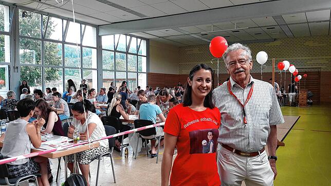 DKMS Typisierungsaktion für Rebecca Kranich am 27. Juli 2019 im Bad Säckinger Stadtteil Wallbach. Auf dem Bild Anne Steinebrunner und ...