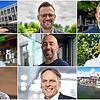 Sieben Kandidaten stehen am 29. September auf dem Stimmzettel: (oben, von links) Johannes Henne, Simon Blümcke, Dieter Baldauf, Rocco ...