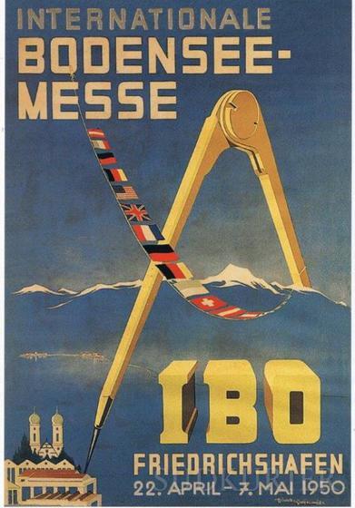 Das Plakat zur ersten IBO spiegelt die Hoffnung auf viele ausländische Aussteller.