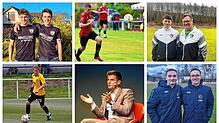 Sechs der 16 Geschichten unserer Landesliga-Serie: Sven und Jan Faude vom SC Gottmadingen-Bietingen (oben, von links), Jannik Gerlach ...