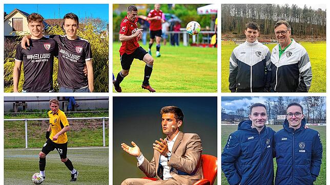 Sechs der 16 Geschichten unserer Landesliga-Serie: Sven und Jan Faude vom SC Gottmadingen-Bietingen (oben, von links), Jannik Gerlach ...