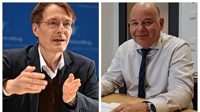 Krankenhaus-Geschäftsführer Michael Hanke an seinem Schreibtisch. Er hat einen offenen Brief an Gesundheitsminister Karl Lauterbach ...
