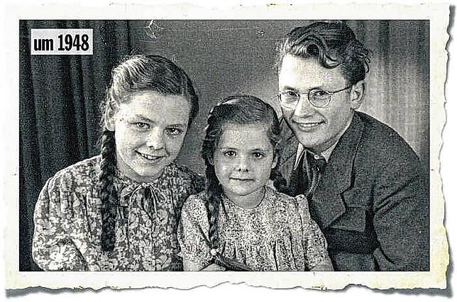 Melitta, Elisabeth (von links) und Bruno Epple. Das Bild von den Geschwistern lässt sich nicht exakt datieren, es stammt aus den Jahren ...