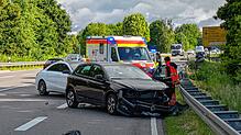 Unfall auf der B 33 an der Abfahrt in Richtung Villingen Mitte.