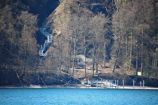 Die Anlegestelle der Marienschlucht wird derzeit nicht angefahren. Die Bauarbeiten am neuen Aufgangsbauwerk, die momentan aus ...