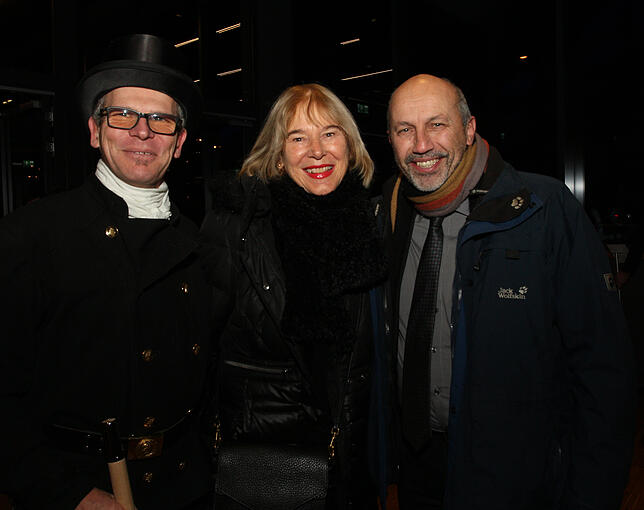 Schornsteinfeger Bernd Grawe, der Konstanzer Gemeinderat Manfred Hölzl mit Gattin Ulrike.