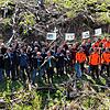 Jetzt wachsen sie: Die ersten von über 8000 Stiel- und Traubeneichen sowie Hainbuchen, Winterlinden, Elsbeeren und Kirschbäume sind im ...