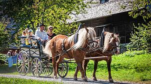 Ob Mit dem Rad, dem Zug, dem Auto oder mit der Kutsche – hier im Freilichtmuseum Vogtsbauernhof – an den Feiertag im Frühjahr zieht es ...