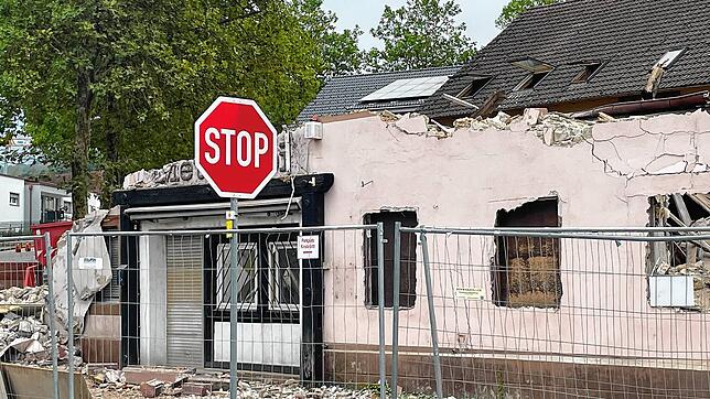 Die Reste des Gasthaus Kreuz am Freitag, 15. September.