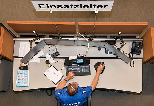 Der Sturm Sabine führte auch im Aargau zu zahlreichen Feuerwehreinsätzen. Hier die Einsatzzentrale in Aarau.
