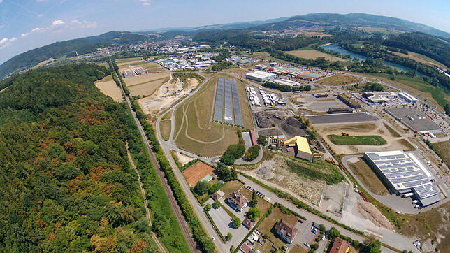 Der Gewerbepark Hochrhein aus der Vogelperspektive.