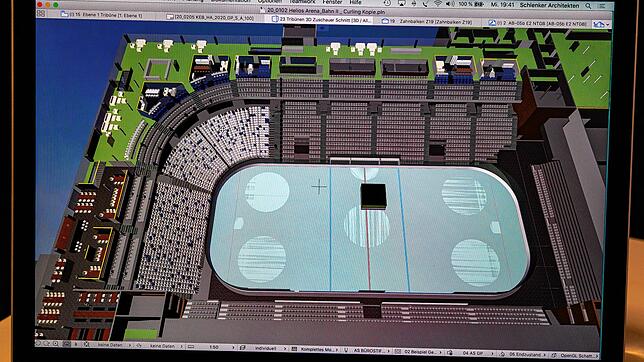 So soll die Helios Arena in Schwenningen bald aussehen. Links der neue Stehplatzbereich. Auf der Gegengeraden im Hintergrund der neue ...
