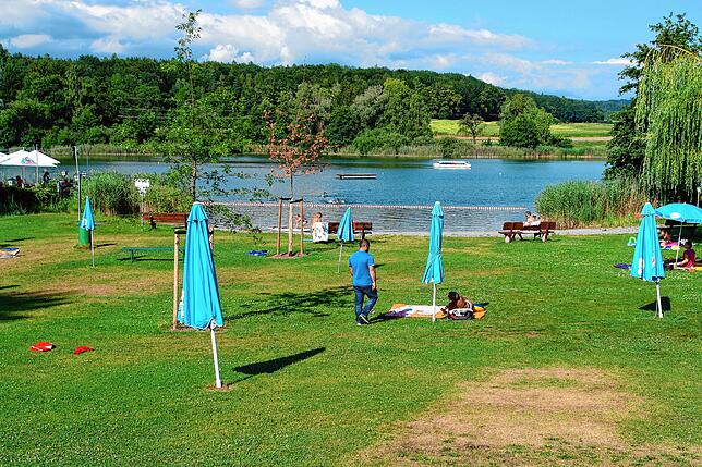 2020 sorgte die latente Blaualgengefahr sichtlich für Verunsicherung in der Bevölkerung und der Böhringer See war nur wenig besucht.