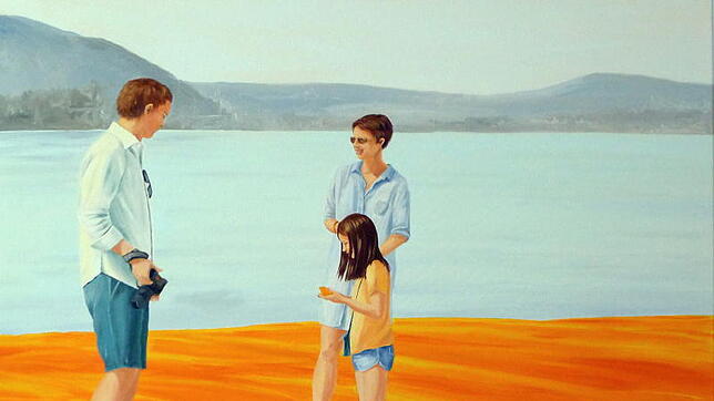 "The floating Family" – nach der Mitarbeit bei Christos "Floating Piers" verarbeitet die Malerin Elena Romanzin ihre Eindrücke in ...