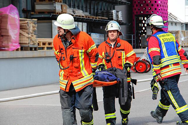 Bild 29: Gemeinsame Probe der Sto-Werkfeuerwehr und der Freiwilligen Feuerwehren