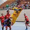 Niklas Ingenpaß in Aktion beim Testspiel der HSG Konstanz gegen Pfadi Winterthur.
