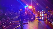 Die eingesetzten Wehrmänner der Feuerwehr konnten den Brand in der Überlinger Straße schnell löschen.