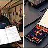 Links: Bernd Windmöller bei der Nachfeier seiner Ehrung mit dem Bundesverdienstkreuz in den Räumen der Malteser in der Kaufhausstraße in ...