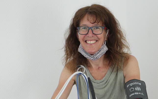 Heute kann sie wieder lachen: Anita Reischmann erkrankte an Covid-19, wurde siebeneinhalb Wochen behandelt und erholt sich jetzt in der ...