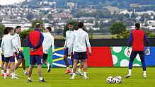 Trainingseinheit auf dem Gelände des SV Aasen: Die Spanier haben seit dem 9. Juni bei Donaueschingen ihr Quartier bezogen.