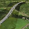 So soll das neue Megabauwerk Gauchachtalbrücke nach ihrer Fertigstellung einmal aussehen. Rechts geht die Straße zur Posthausbrücke ab, ...