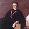 Fürstabt Martin II mit Mitra und Fürstenhut.