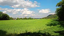 Das künftige Gelände für den &bdquo;Gesundheitspark Hochrhein&ldquo;. Links sind die B 34 und das Turbinenhaus der ehemaligen ...