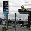 An der Socar-Tankstelle am Grenzübergang Thayngen/Bietingen kostet der Liter Super am 6. Juli gegen 15 Uhr 1,47 Euro.