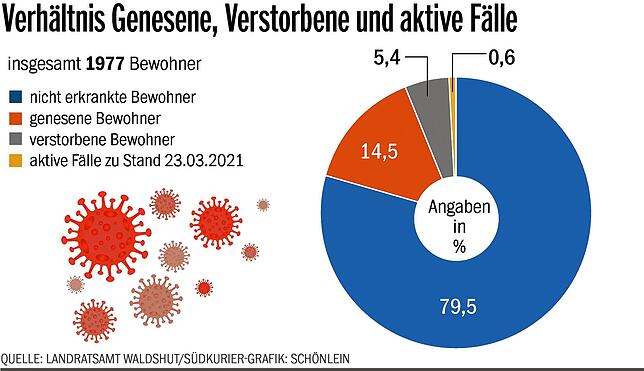 Fast 80 Prozent aller Heimbewohner im Kreis Waldshut überstanden die Pandemie bislang ohne Corona-Infektion, 5,4 Prozent starben im ...