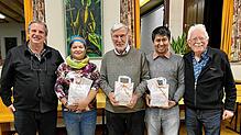 Beim Infoabend im Magnushaus (von links): Frank Geiger, Digna de la Paz Orellana, Rudi Reitinger, Carlos Antonio Tabora und Willi ...