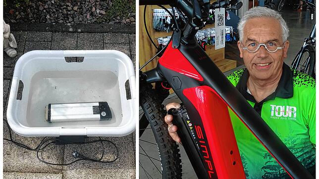 In Vöhrenbach brannte kürzlich der Akku eines E-Bikes (links): Doch wie häufig kommt das vor? Und wie reagiert man in einem solchen ...