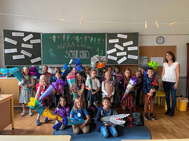Das sind die Schüler der Klasse 1a von der Konstanzer Grundschule im Wallgut. Klassenlehrerin Emily Wickersheim freut sich auf den ...