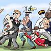 Im September nahm SÜDKURIER-Karikaturist Stefan Roth den Kampf der Gastgeber am See als "Sieben Schwaben" gegen die neue Gäste-Chipkarte ...