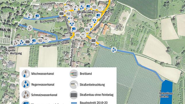 Die Erschließung des Markdorfer Teilortes wird in zwei Bauabschnitten verwirklicht.