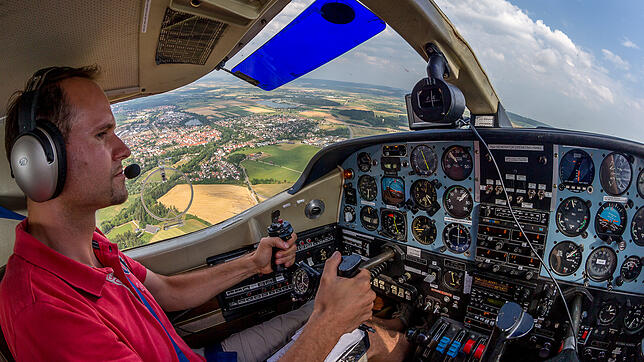 Pilot Markus Duwe ist unterwegs mit dem Hagelflieger &ndash; hier ein Archivbild.
