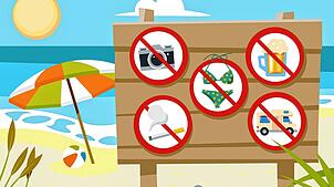 Bikini tragen, Bier trinken, Bilder machen: Das ist im Urlaub längst nicht überall erlaubt. Entsprechende Verbote sollten Reisende ...