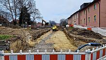 Auf dem Klinik-Areal baut die Spitalstiftung bald 40 neue Personalwohnungen. Rechts im Bild ist das Sozialpädiatrische Zentrum (SPZ), ...