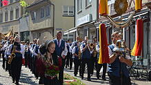Das Begleiten kirchlicher Feste gehört zum Jahresrhythmus der Stadtkapelle. Bilder: Jörg Büsche