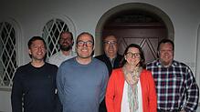 Der Vorstand des MGV bestehend aus Sebastian Nehf (hinten, von links), Sascha Leutze, Thomas Kopp und Matthias Frühe. Mit Anja Trunz und ...