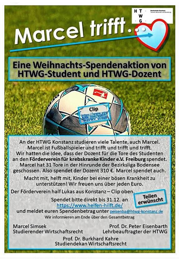 Bild 1: Marcel Simsek trifft für den guten Zweck