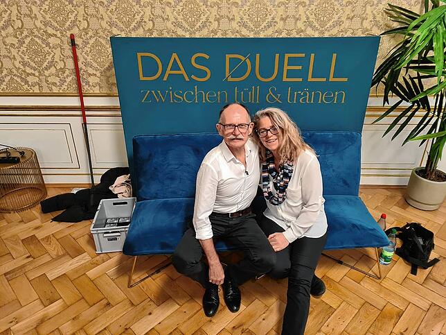 Hubert und Katja begleiten die Braut zu den Dreharbeiten.