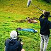Die Filmcrew bei der Arbeit: Eine der Szenen mit Hauptdarsteller Moritz Bäckerling.