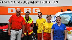 Sie sind bereit fürs Fest: Das Organisationsteam der DLRG-Ortsgruppe Rheinfelden für das Fest zum 75-jährigen Bestehen (von links): ...