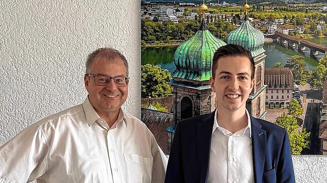CDU-Landtagskandidat Simon Herzog (rechts) besucht Bürgermeister Alexander Guhl. Foto: Wahlkreisbüro Simon Herzog